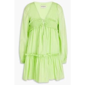 Nicholas Brynn Tiered Coverup Mini Dress Size 6 Bright Green ES
